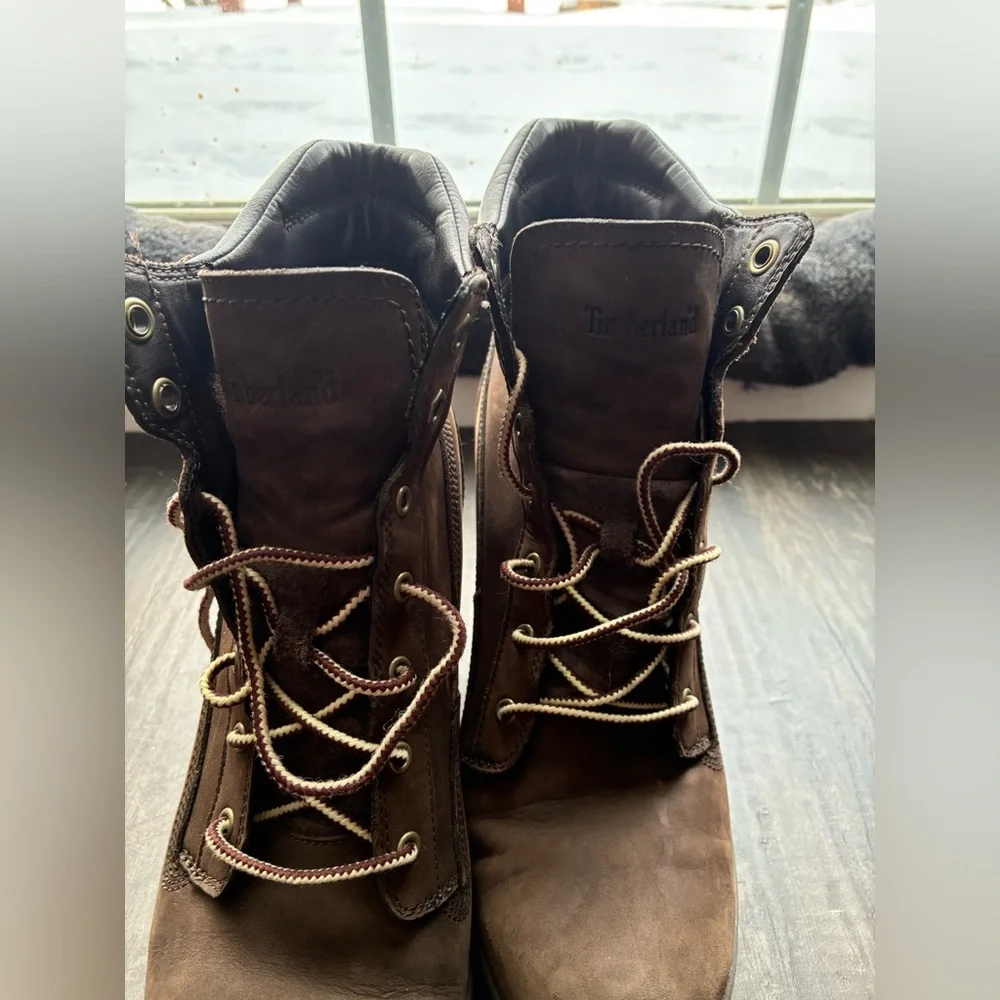 Timberland Women's Brown Lace-Up Wedge Booties - Picture 4 of 7